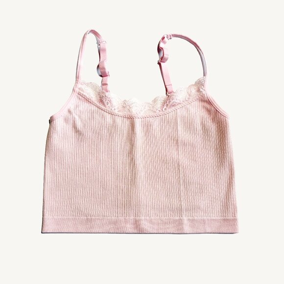 Joe Fresh Light Pink Ribbed Cropped Tank Top Size Small - Picture 1 of 7
